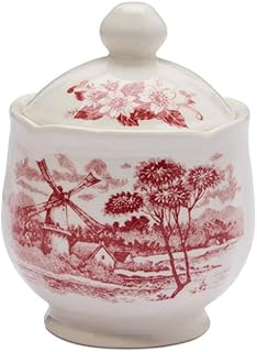 Sucrier rond multicolore rose moulin à vent 280 ml