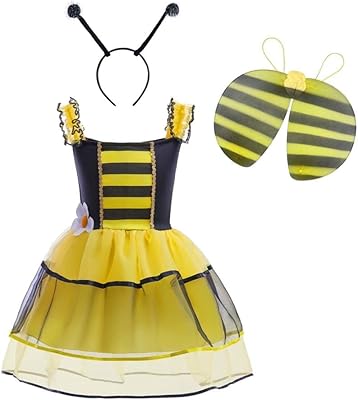 Ensemble de costumes habillés daisy honey bee deluxe avec ailes et bandeau