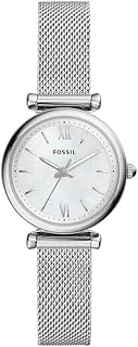 Montre à quartz fossil pour femme, affichage analogique et bracelet en acier inoxydable