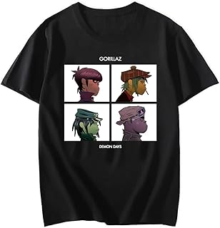 T-shirt à manches courtes et col rond en coton gorillaz pour hommes