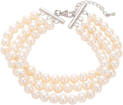 Bracelet de perles d'eau douce naturelles de qualité aaa pour femme par crystal
