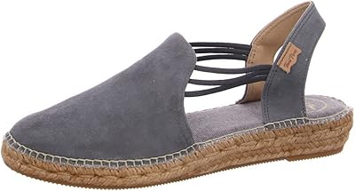 Espadrilles compensées en daim nu avec sangle élastique pour femme, gris, 36 eu
