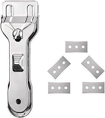 Grattoir à verre multifonction exodin avec 5 lames (argent)