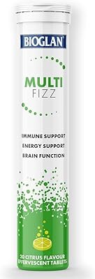 Bioglan effervescent multivitamin fizz délicieuse boisson aromatisée aux agrumes contenant 16 vitamines
