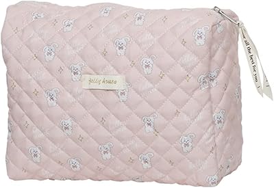 Jqwsvi trousse de maquillage mignonne kawaii en coton voyage coquette sacs trousses toilette