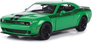 Motormax dodge challenger srt hellcat wide 2018 vert avec rayures noires gt racing