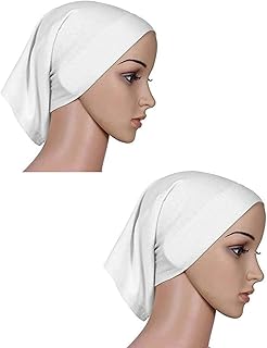 Écharpe hijab extensible pour femme (blanc, lot de 2)
