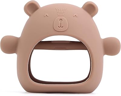 Jouet de dentition en silicone pour bébés de 3 mois et plus, anneau