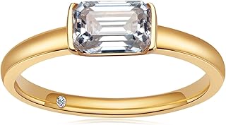 Bague de fiançailles en moissanite taille émeraude de couleur d 1 carat