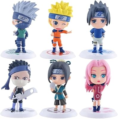 Ensemble de 6 figurines d'action mini naruto mignonnes (figurine de jouet) édition