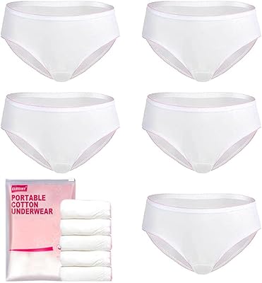 Goodern 5 pièces slips jetables pour femmes sous-vêtements 100% pur coton culottes discrètes
