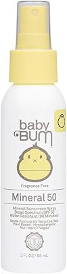 Sun bum baby spf 50 spray solaire | protection minérale uva-uvb pour le visage