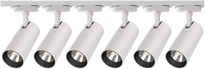 6 luminaires sur rail plafonniers led rotatifs kit d'éclairage ensemble moderne 2*1m lampes