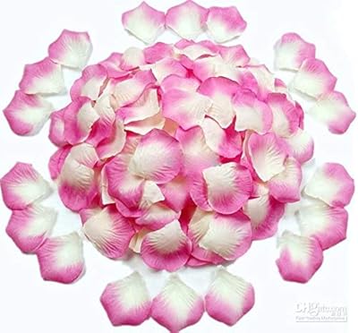 Pétales de roses artificielles roses blanches pour décorations de fête de mariage, 1001
