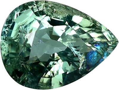 1,52 ct taille poire (8 x 6 mm) tourmaline vert bleuâtre du mozambique