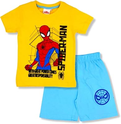 Ensemble t-shirt et short spiderman pour garçon, t-shirt et short avec graphismes