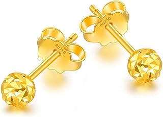 Boucles d'oreilles en or pur 18 carats pour femmes boucles élégantes en forme