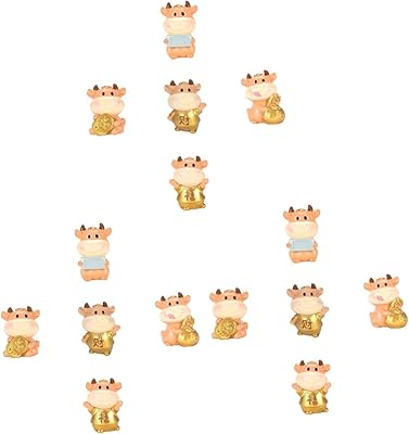 15 pièces ornement taureau petites personnes jouets maison de poupée