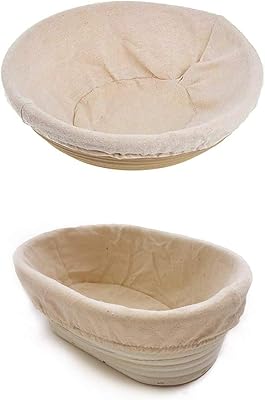 Lot de 2 paniers à pain ronds de 9" et ovales de 10"