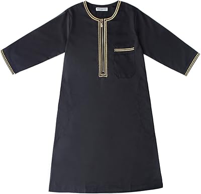 Abaya saoudienne thobe design pour garçons musulmans arabe qandour au design