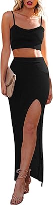Robe moulante longue deux pièces pour femme