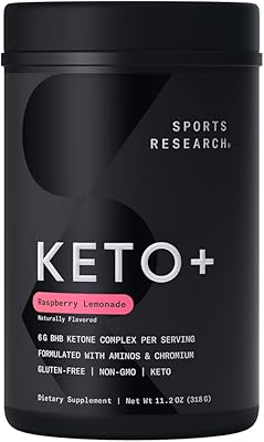 Supplément externe sports research keto plus (framboise et citron, 30 portions)