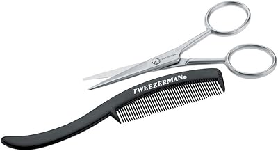 Ciseaux à moustache et peigne tweezerman pour hommes