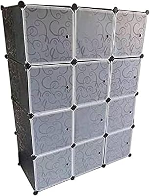 Armoire de rangement en plastique 12 cubes, étagères, bibliothèque à assembler soi-même