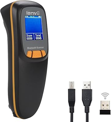 Scanner de codes-barres 2d bluetooth portable sans fil linvi avec écran lcd