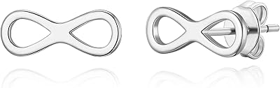 Boucles d'oreilles infini plaquées argent, plaqué argent