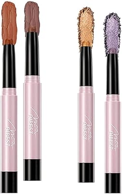 4 pièces stylo et pinceau fard à paupières à double extrémité, crayon fard