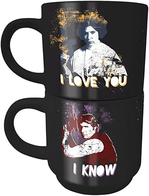 Ensemble de tasses empilables 2 pièces star wars (conception han et leia)