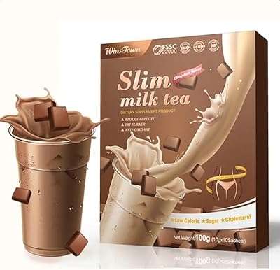 Wins town delicious slim milk tea, 100 g - 10 bâtonnets, saveur chocolat