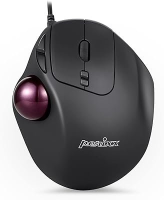 Souris usb filaire pyrex-517, conception à 7 boutons, trackball intégré de 1,34 pouces
