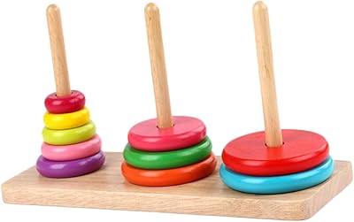 1 ensemble tour en bois de hanoï jouets empilables éducatifs