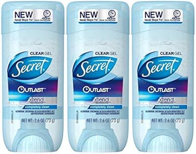Antisudorifique et déodorant en gel transparent outlast secret, complètement propre - 2,6 oz