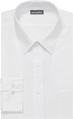 Chemise habillée en popeline unie à col pointu pour homme (lot de 1)