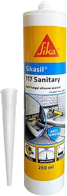 Sika sikasil 117 pour étanchéité sanitaire, matériau transparent et résistant aux intempéries