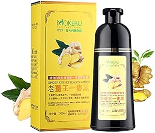 Shampoing mokeru ginger black hair, 5 minutes de teinture naturelle pour cheveux noirs