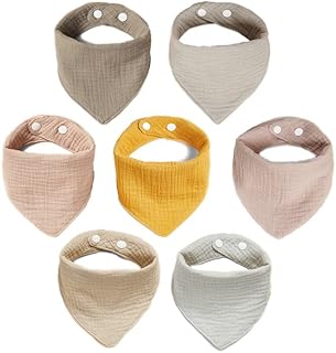 Bavoirs bébé, composés de 7 pièces 100% coton, pour enfants unisexes, un lot