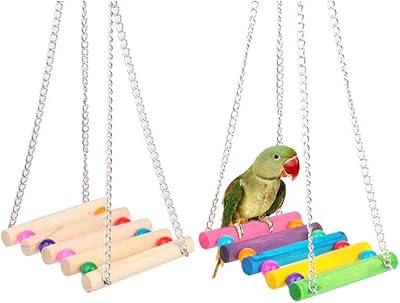 Ensemble de deux jouets pour oiseaux, balançoire pour oiseaux avec jouets à mâcher