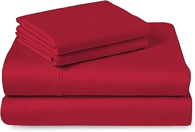 Parure de lit 3 pièces pizuna en coton 400 fils rouge bordeaux twinxl