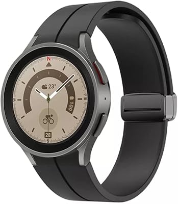 Bracelet en silicone avec boucle déployante magnétique compatible avec samsung galaxy watch