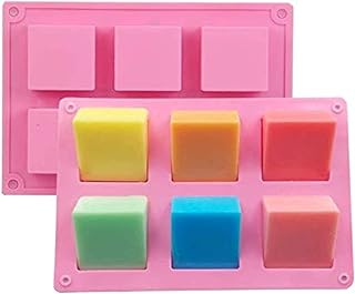 Moules à savon en silicone, 6 cavités carrées pour pâtisserie, bougies, savon
