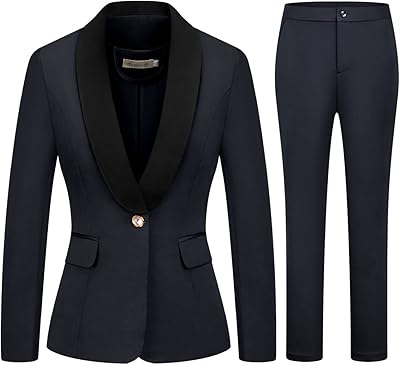 Ensemble de costume d'affaires deux pièces de couleur unie à un bouton
