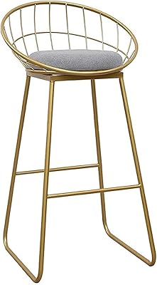 Tabouret en velours métal doré pour table à manger et cuisine... (gris)