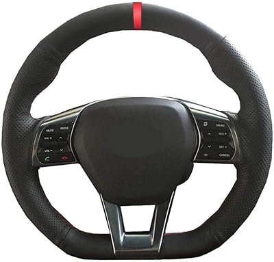 Couvre-volant de voiture en simili cuir noir cousu à la main pour hyundai