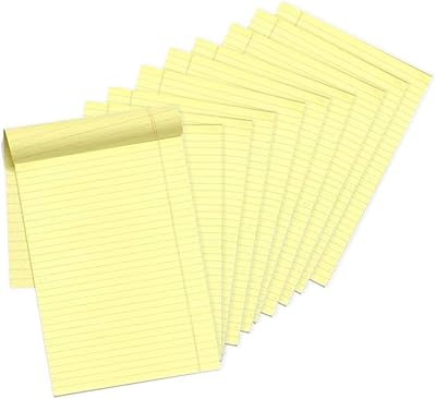 Cahier d'écriture jaune, 10 pièces, cahier juridique à ligne unique, format a4, papier