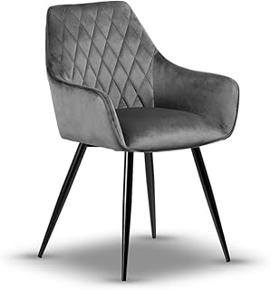 Chaises de salle à manger en tissu velouté, chaise de salon pour restaurants, visiteurs, bureau... (gris). Diaytar : Vivez l'expérience du shopping malin