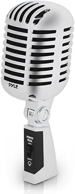 Microphone vocal dynamique rétro classique cardioïde unidirectionnel de style avec câble
